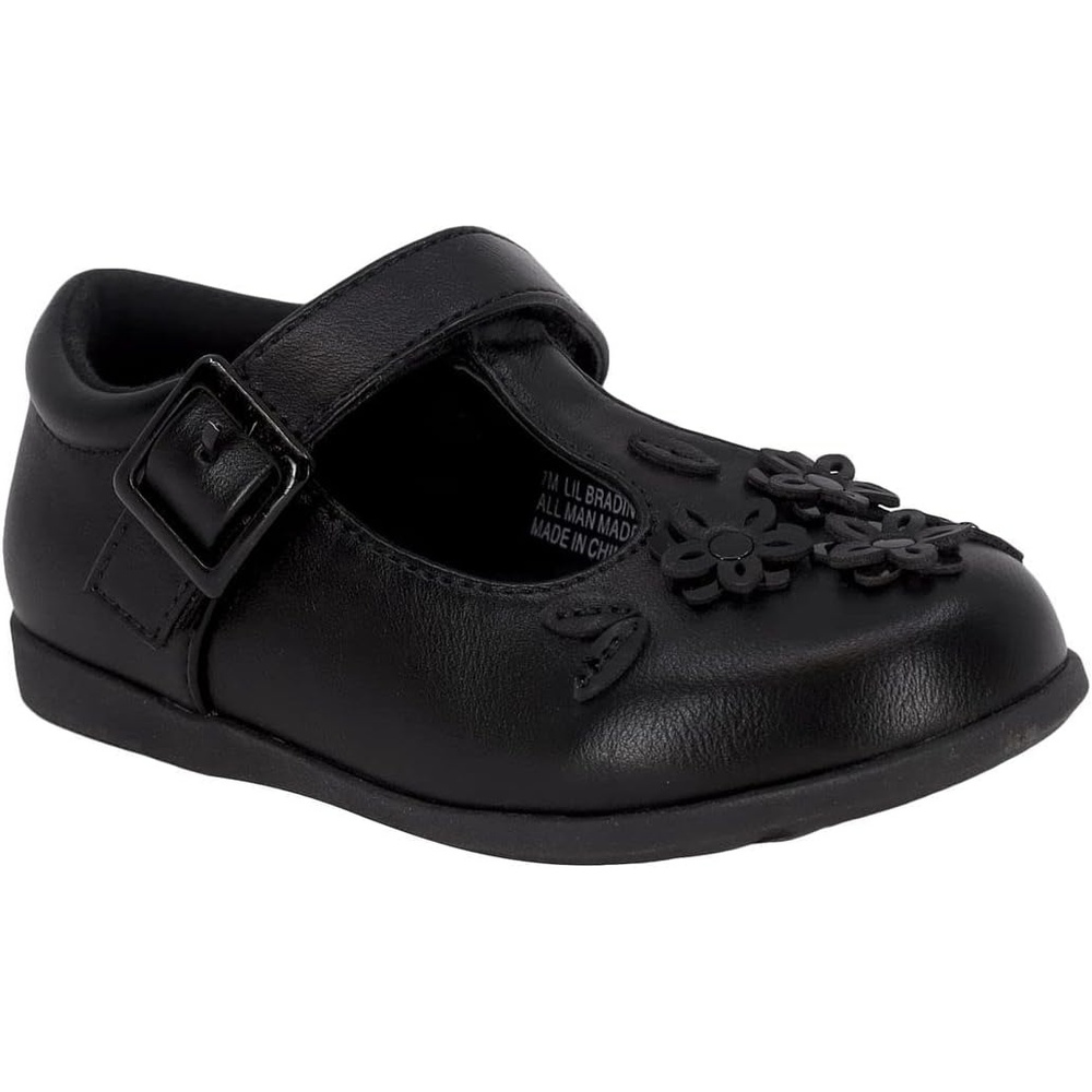 image:imageLONDON FOG Girls School Uniform Shoe Youth and Toddler Sizes Mary Jane and Ballet Flat StylesBlack Flowers