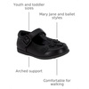 LONDON FOG Girls School Uniform Shoe Youth and Toddler Sizes Mary Jane and Ballet Flat Styles(Black Flowers)