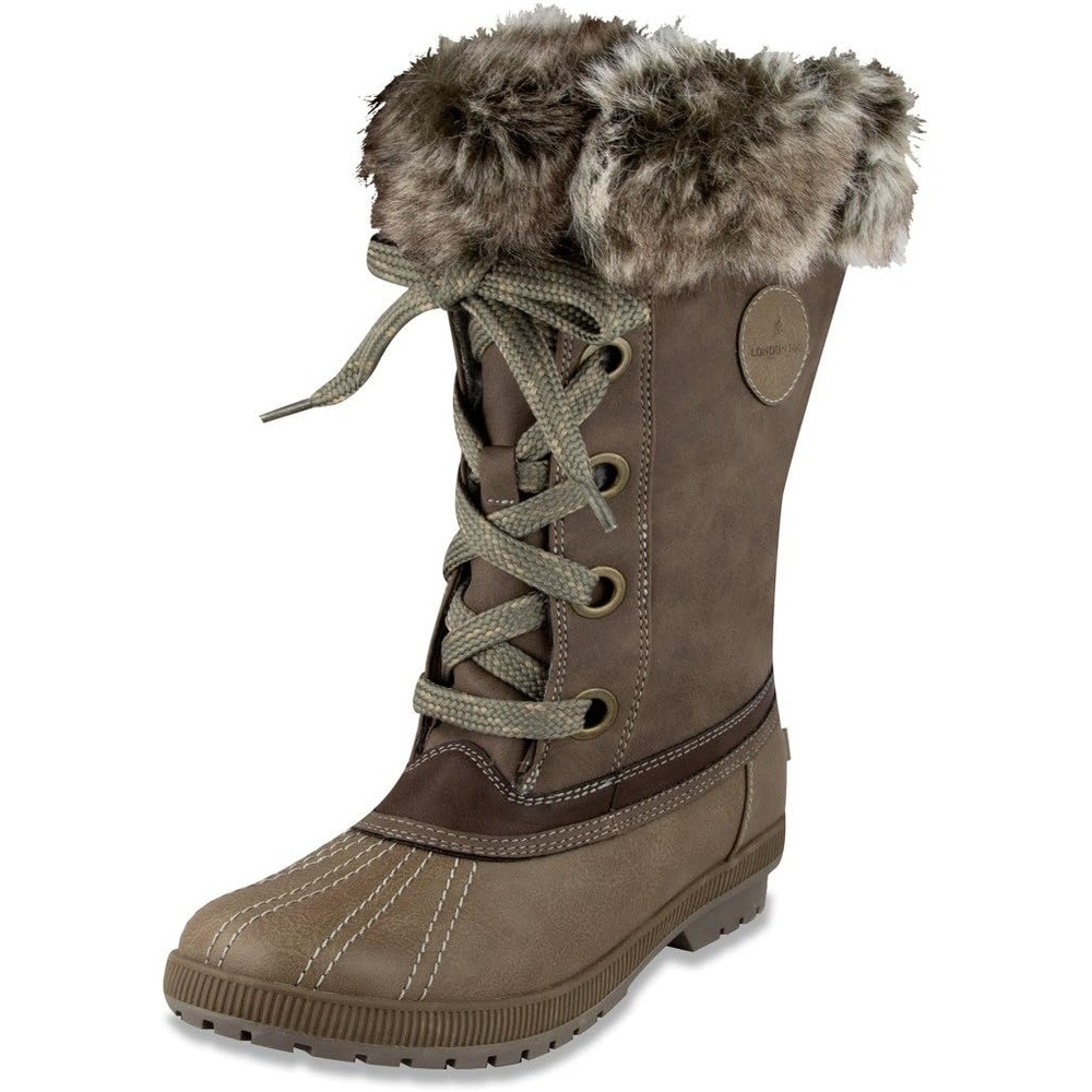 image:imageLONDON FOG Womens Melton Cold Weather Snow BootTaupe Waterproof