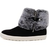 LONDON FOG Girls Elia Street Cold Weather Snow Boots Faux Fur Zip Up Warm Lined Snow Boots For Girls(Black)